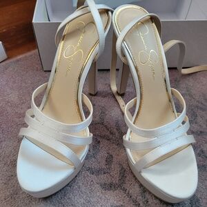 Jessica Simpson White Strappy Heels